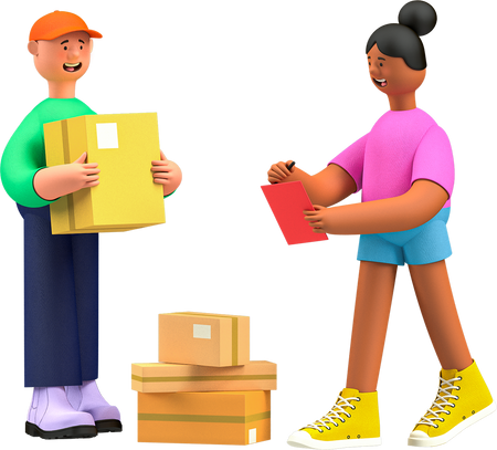 3D Business Elements Parcel Delivery